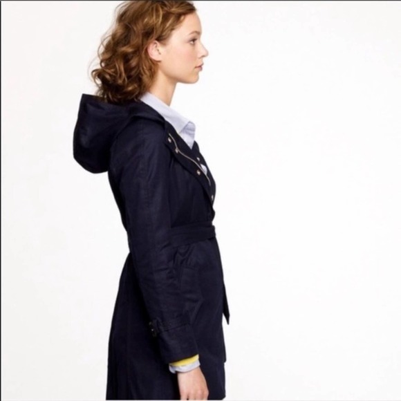 J. Crew Matinee Hooded Trench Coat Style 36326 Size 10 - Picture 3 of 14